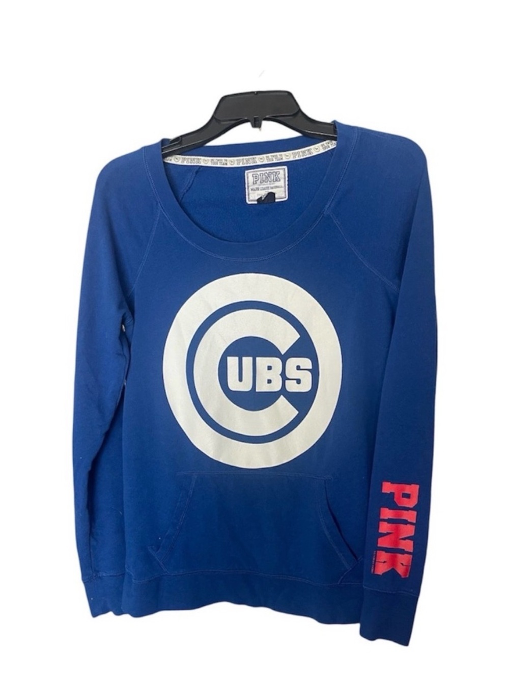 PINK Victoria's Secret Blue Crewneck with Cubs Emblem